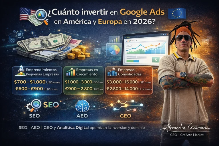 ALEXANDER GUZMAN INVERSION GOOGLE ADS EN AMERICA Y EUROPA