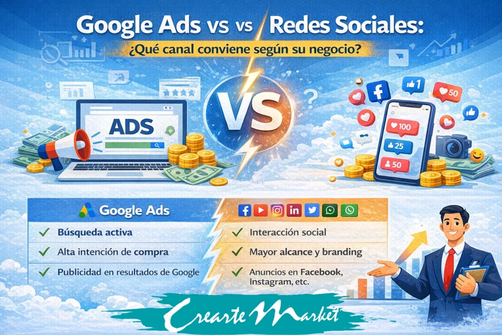 es mejor pautar en Google Ads o en redes sociales